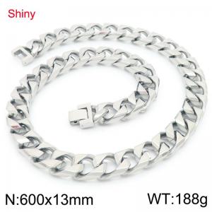 Stainless steel fashionable and simple imitation cast chain polished necklace - KN290413-Z