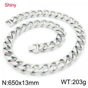 Stainless steel fashionable and simple imitation cast chain polished necklace - KN290414-Z