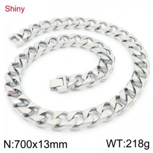 Stainless steel fashionable and simple imitation cast chain polished necklace - KN290415-Z