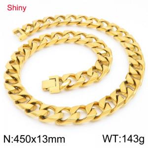 Stainless steel fashionable and simple imitation cast chain polished necklace - KN290417-Z