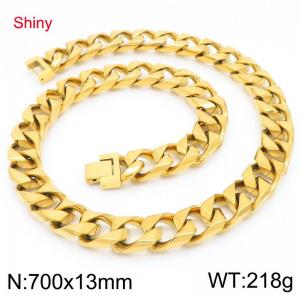 Stainless steel fashionable and simple imitation cast chain polished necklace - KN290422-Z