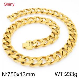 Stainless steel fashionable and simple imitation cast chain polished necklace - KN290423-Z