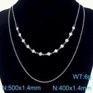500x1.4MM  Women Stainless Steel O-Chain Necklace Double Chain DIY Love Waterproof Jewelry - KN290429-Z