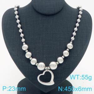 Cross border European and American fashion women's jewelry personalized stainless steel peach heart necklace - KN290577-Z