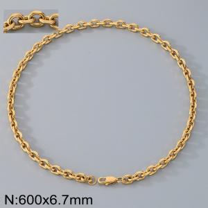 Stainless steel edged O-ring necklace - KN290631-Z-