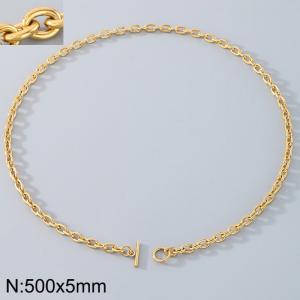 Stainless steel OT buckle O-ring necklace - KN290657-Z
