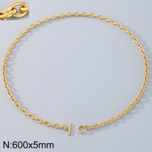 Stainless steel OT buckle O-ring necklace - KN290659-Z