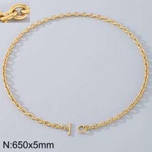 Stainless steel OT buckle O-ring necklace - KN290660-Z