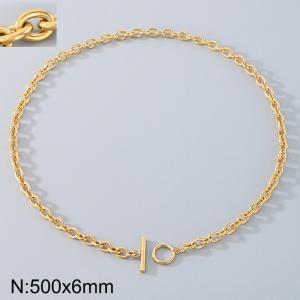 Stainless steel OT buckle O-ring necklace - KN290665-Z
