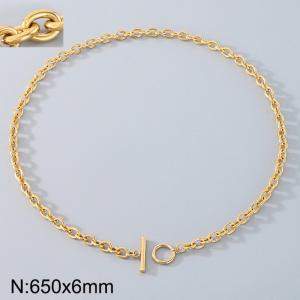 Stainless steel OT buckle O-ring necklace - KN290668-Z