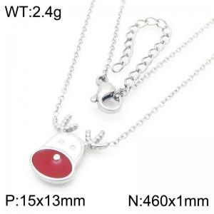 Christmas Moose Pendant Stainless Steel Necklace For Women Girl Gold Silver Color Party Jewelry Christmas Gift Wholesale - KN290934-GC