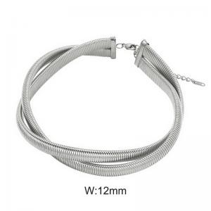 Stainless steel flat snake collar - KN291055-WGYS