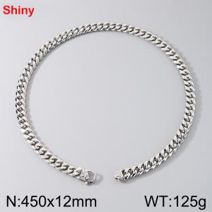 Stainless steel round ground encrypted Cuban necklace - KN291193-Z