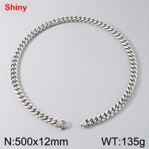 Stainless steel round ground encrypted Cuban necklace - KN291194-Z