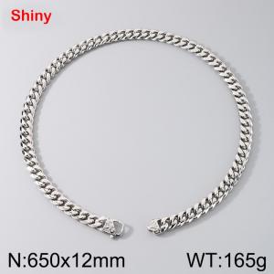 Stainless steel round ground encrypted Cuban necklace - KN291197-Z