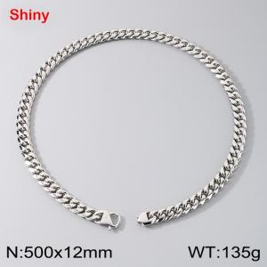 Stainless steel round ground encrypted Cuban necklace - KN291204-Z