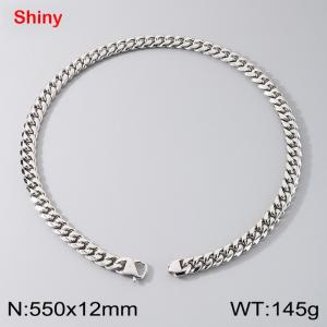 Stainless steel round ground encrypted Cuban necklace - KN291205-Z