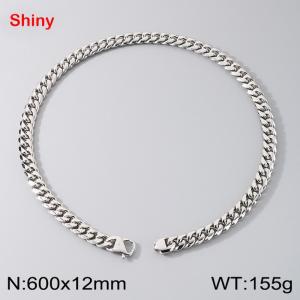 Stainless steel round ground encrypted Cuban necklace - KN291206-Z