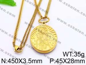 SS Gold-Plating Necklace - KN29151-Z