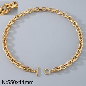 Stainless Steel OT Buckle Grinding Edge O-Chain Necklace - KN291562-Z