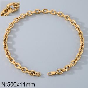 Stainless steel edged O-ring necklace - KN291581-Z