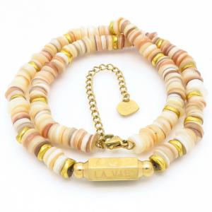 SS Gold-Plating Necklace - KN291647-QY