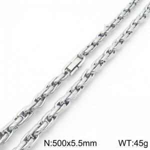 Stainless steel jewelry buckle cross pattern double woven chain necklace - KN291708-Z