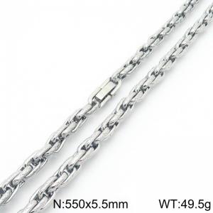 Stainless steel jewelry buckle cross pattern double woven chain necklace - KN291709-Z