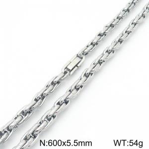Stainless steel jewelry buckle cross pattern double woven chain necklace - KN291710-Z