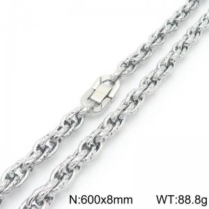 Stainless steel jewelry buckle cross pattern double woven chain 8mm necklace - KN291721-Z