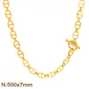 Stainless steel sun shaped chain OT buckle necklace - KN291807-Z