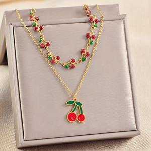 SS Gold-Plating Necklace - KN291957-WGLJ