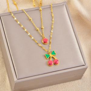 SS Gold-Plating Necklace - KN291965-WGLJ
