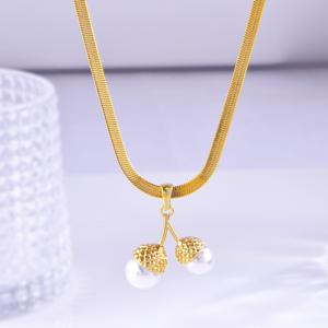 SS Gold-Plating Necklace - KN291968-WGLJ
