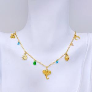SS Gold-Plating Necklace - KN291969-WGLJ