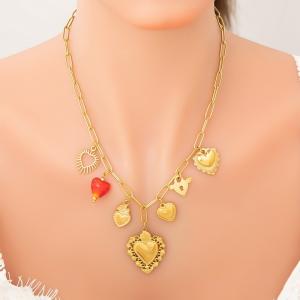 SS Gold-Plating Necklace - KN292051-WGYYH