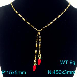 SS Gold-Plating Necklace - KN292068-Z