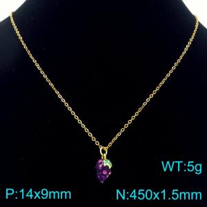 SS Gold-Plating Necklace - KN292096-Z
