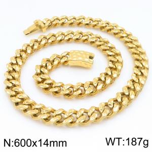 SS Gold-Plating Necklace - KN292128-KJX