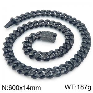 Stainless Steel Black-plating Necklace - KN292129-KJX