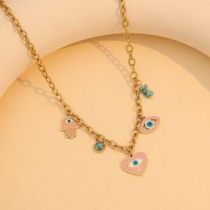 SS Gold-Plating Necklace - KN292240-SXSJ