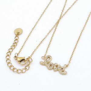 Stainless Steel Stone Necklace - KN292264-QY