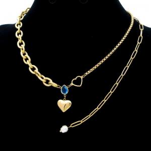 SS Gold-Plating Necklace - KN292271-SP