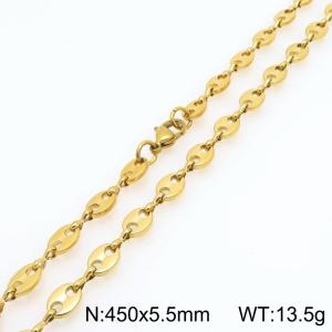45cm Gold-Plated Stainless Steel Pig Nose Links Necklace - KN292328-Z