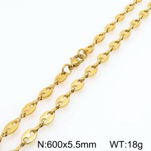 60cm Gold-Plated Stainless Steel Pig Nose Links Necklace - KN292331-Z