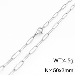 Stainless Steel Square Chain Necklace Gold Silver Color - KN292363-ZG