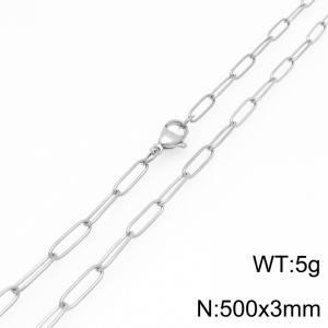 Stainless Steel Square Chain Necklace Gold Silver Color - KN292364-ZG