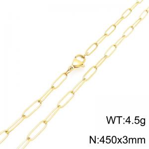 Stainless Steel Square Chain Necklace Gold Silver Color - KN292367-ZG