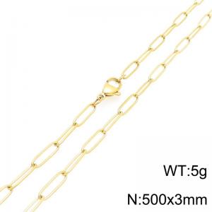 Stainless Steel Square Chain Necklace Gold Silver Color - KN292368-ZG
