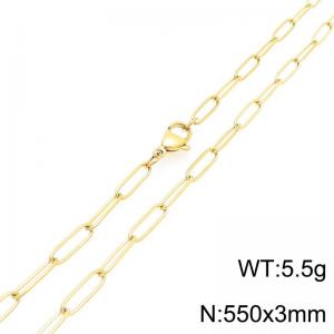 Stainless Steel Square Chain Necklace Gold Silver Color - KN292369-ZG